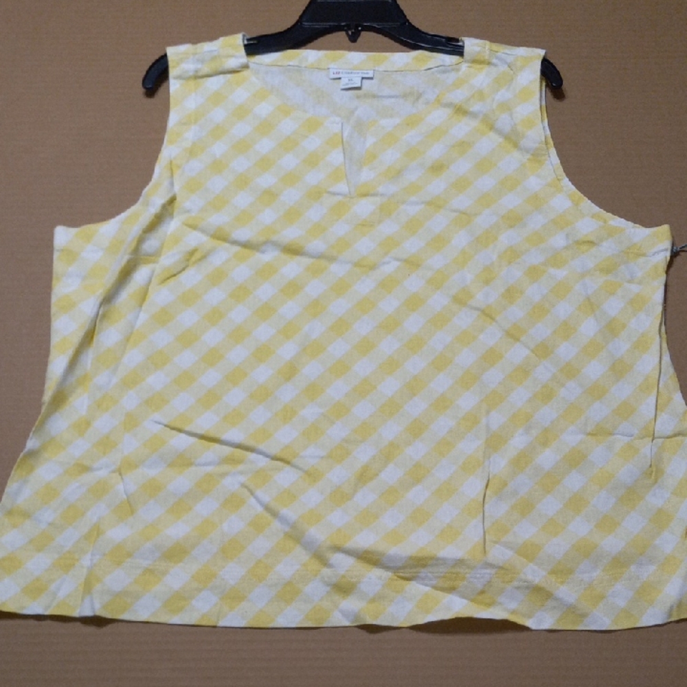 Liz Claiborne Yellow Checkered Tank Top